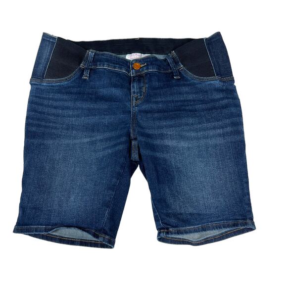 Isabel Maternity Bermuda Shorts Denim Dark Wash Casual Low‎ Rise Blue Women's 6 - Picture 1 of 9